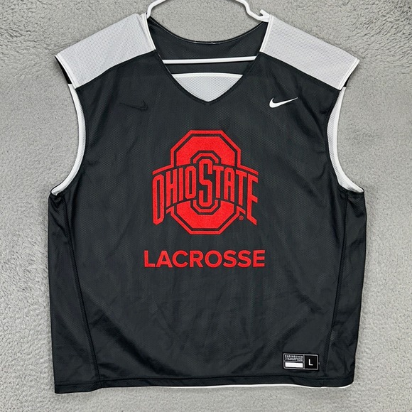 Ohio State Buckeyes Mens Lacrosse Practice Jersey Large Black Reversible Nike
